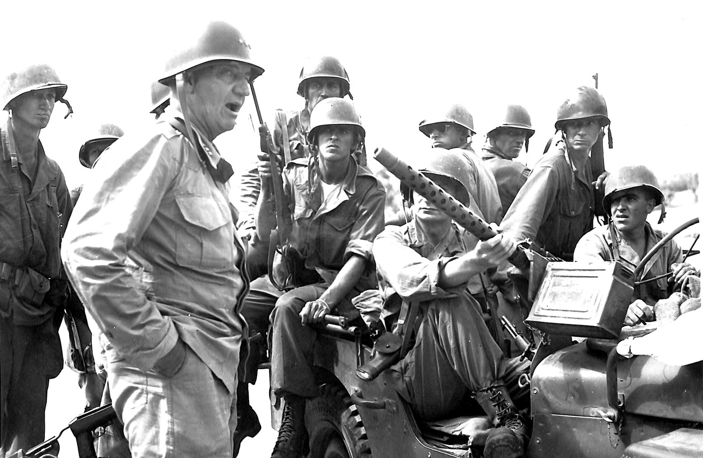 General Robert L. Eichelberger Visits With Angels Outside Imus, Luzon General Robert L. Eichelberger Visits With Angels Just Outside Imus, Luzon