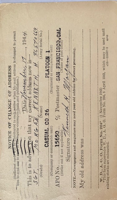 APO Change of Address